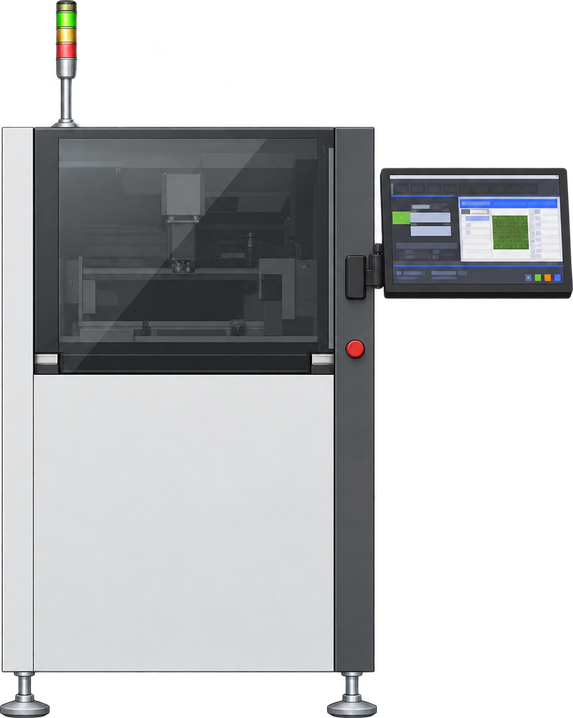 Laser marking front-view illustration