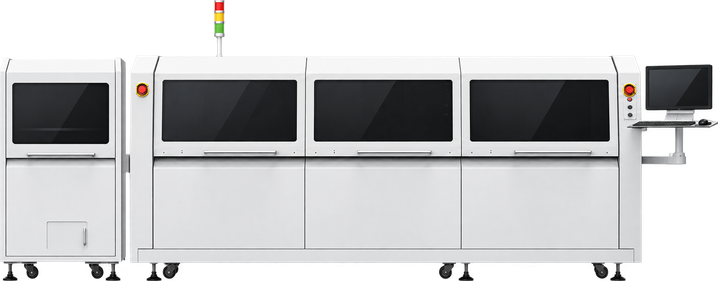Wave soldering front-view illustration