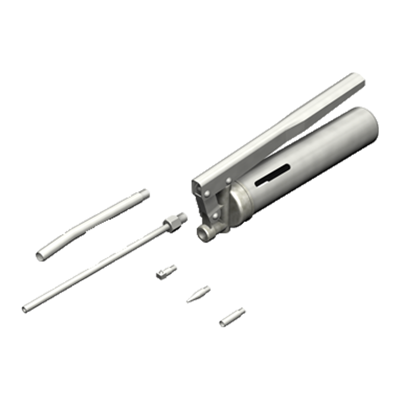 THK MG70 grease gun unit and nozzle attachments; source-listed identification reference only